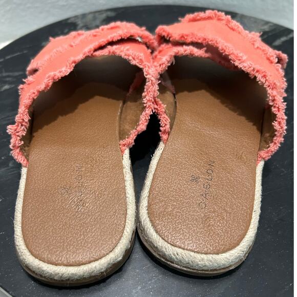 CASLON New $60 Paxton Canvas Slide Sandals in Melon or Coral Size 9M - Picture 4 of 9